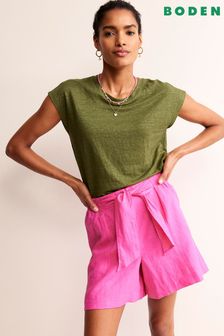 Grün - Boden Louisa T-Shirt aus Leinen mit Rundhalsausschnitt (B99679) | 68 €