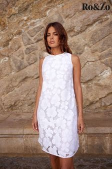 Ro&Zo Lace Mini Shift White Dress (B99733) | 631 SAR