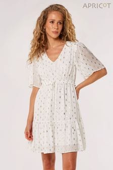 Apricot White Broderie Cotton Crochet Midi Skirt (B99769) | $83