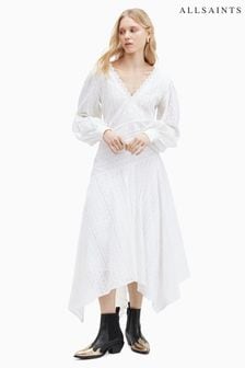 AllSaints White Aviana Broderie Dress (B99812) | SGD 501