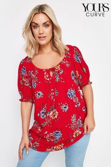 Yours Curve Red Floral Print Top (B99829) | €37