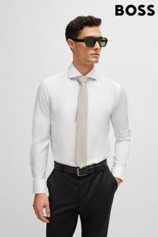Boss Jacquard Tie In Cotton And Linen (B99862) | 435 zł