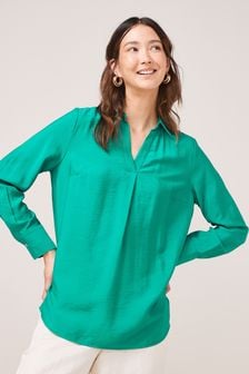 Green Long Sleeve V-Neck Tunic (C00025) | 65 zł