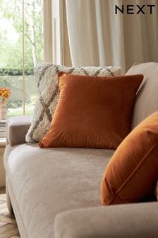 Light Orange Matte Velvet Large Square Cushion (C00104) | $23
