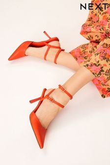 Orange Forever Comfort® Point Toe Mary Jane Heel Shoes (C00358) | €29