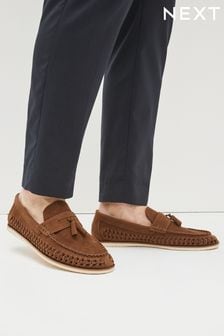 Светло-коричневый - Легкие кожаные туфли с кисточками (C00361) | €43
