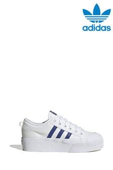 Weiß-blau - Adidas Originals Nizza White Platform Trainers (C00474) | 74 €