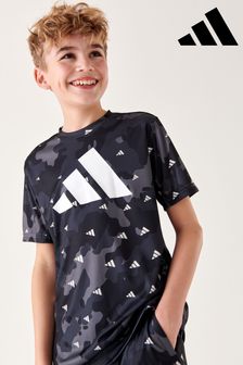 Grau - adidas Junior Train Essentials Seasonal Aeroready Durchgängig bedrucktes T-Shirt in Regular Fit (C00485) | 31 €