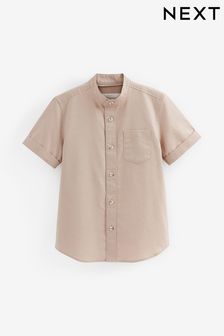 Бежево-коричневый - Оксфордская рубашка с горловиной на пуговице (3-16 лет) (C00491) | €11 - €16