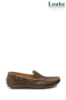 Brown - Loake Donington Nubuck Driving Moccasin Shoes (C00578) | kr2 560