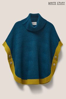 Poncho tricotat White Stuff Fern albastru (C00584) | 461 LEI