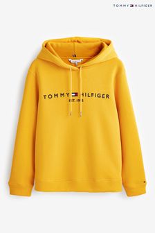 Tommy Hilfiger Curve Yellow Logo Hoodie (C00601) | $181