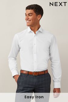 White Slim Fit Single Cuff Easy Care Shirt (C00769) | DKK180