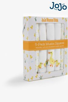 JoJo Maman Bébé Yellow Duck Embroidered Muslins 5 Pack (C00917) | 728 UAH