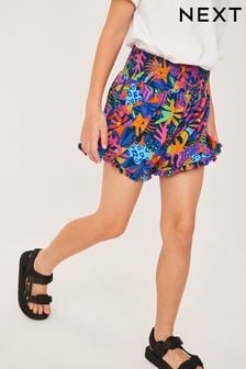 Rose/Bleu Imprimé tropicales brillantes - Jolies Shorts super douces (3-16 ans) (C00921) | €7 - €11