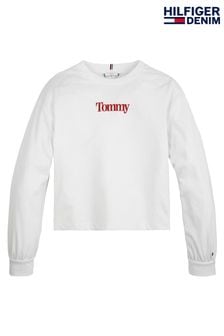Biała koszulka z długim rękawem Tommy Hilfiger Timeless (C00982) | 95 zł - 110 zł