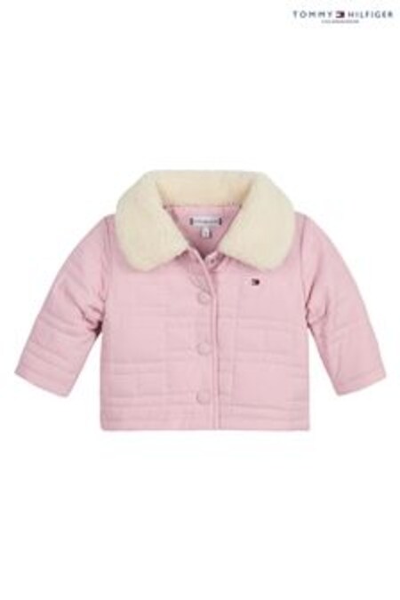 Tommy Hilfiger Baby Pink Quilted Flag Jacket (C01129) | 101 €