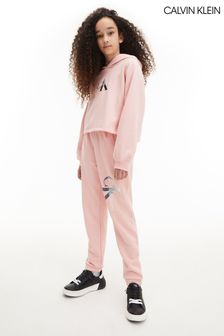 Розовые спортивные брюки для девочек с монограммой и эффектом перехода цвета Calvin Klein (C01447) | €47