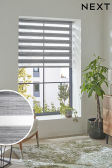 Charcoal Grey Marl Premium Ready Made Woven Day And Night Zebra Roller Blind (C01475) | €42 - €55
