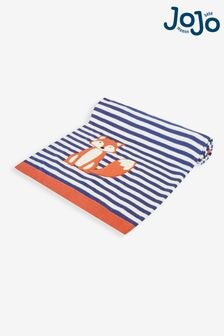 JoJo Maman Bébé Navy Stripe Fox Appliqué Shawl (C01603) | $45