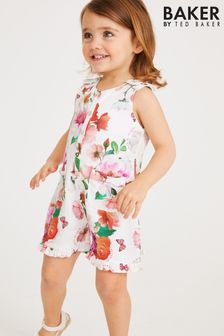 Baker by Ted Baker White Floral Playsuit (C01628) | 90 zł - 104 zł