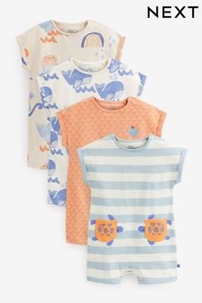 藍色/橙色海洋特色 - 嬰兒連身褲4件裝 (C01715) | HK$183 - HK$218