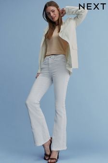White Stretch Flare Jeans (C01916) | $58