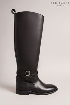 Ted Baker Forrah Black Leather Knee High Boots (C01926) | OMR116