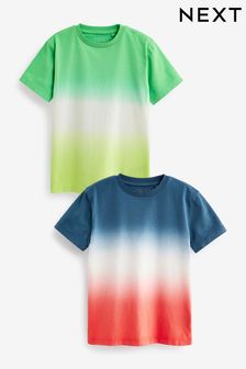 Green/Blue Short Sleeve Dip Dye T-Shirts 2 Pack (3-16yrs) (C01980) | 16 € - 25 €