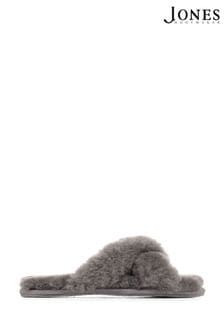 Jones Bootmaker Grey Dory Sheepskin Slippers (C02011) | €32