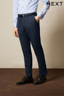 Navy Slim Textured Trousers (C02022) | €18.50