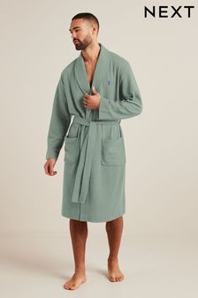 灰綠色 - 輕盈格紋睡袍 (C02107) | HK$276