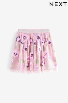 Pink Floral Sequin Skirt (3-16yrs) (C02140) | €13 - €15.50