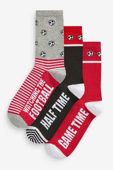 Red/Navy Football Ankle Socks 3 Pack (C02153) | 10 €