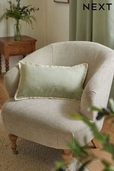 Sage Green 50 x 30cm Dalby Contrast Edge Cushion (C02444) | OMR5
