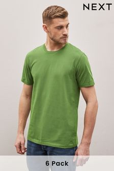 Green/White/Stone/Mustard/Navy Blue/Pink T-Shirts 6 Pack (C02506) | 264 zł