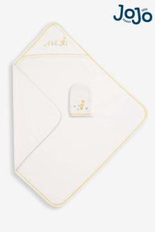 JoJo Maman Bébé White Duck Hooded Towel & Wash Mitt (C02553) | 30 €