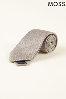 Moss Bros Gold Paisley Silk Tie (C02695) | 40 €