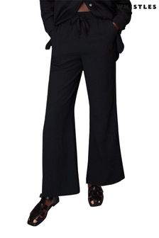Whistles Luna Black Textured Trousers (C02941) | €113