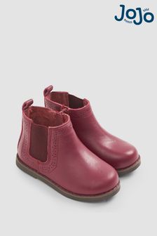 JoJo Maman Bébé Berry Pretty Leather Chelsea Boots (C03000) | AED208