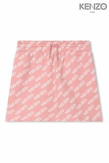 KENZO KIDS Pale Pink All Over Logo Drawstring Skirt (C03073) | €44 - €49
