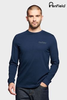 Penfield Blue Arc Mountain Back Graphic Long-Sleeved T-Shirt