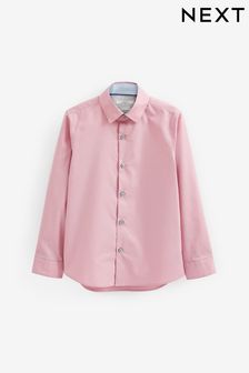 Pink Long Sleeve Smart Trimmed Shirt (3-16yrs) (C03490) | €17 - €24