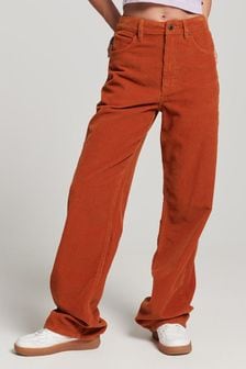 Superdry hlače iz rebrastega žameta s širokimi hlačnicami Vintage (C03493) | €43