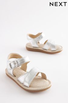 Silver Standard Fit (F) Leather Sandals (C03626) | €13 - €15