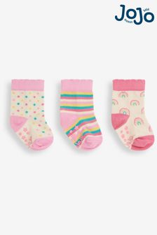 JoJo Maman Bébé Girls' Rainbow 3-Pack Socks