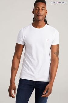 Белый - Зауженная стретчевая футболка с круглым вырезом Tommy Hilfiger Core (C03899) | €50