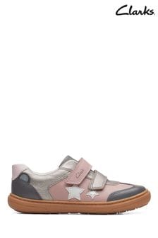 Clarks Pink Combi Flash Print K F Fit Shoes (C03968) | €26