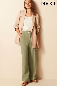 Green Tailored Utility Cargo Straight Trousers (C03989) | €20
