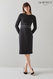 L.K. Bennett Eileen Black Jersey Shift Dress (C04079) | ₪ 833